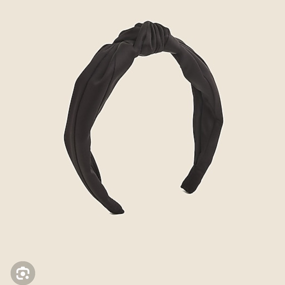 J. Crew Black Knotted Satin Headband